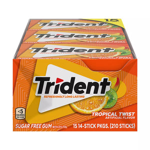 Trident Tropical Twist Sugar-Free Gum, 15 pk./14 ct. - iviesitems