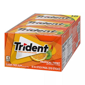 Trident Tropical Twist Sugar-Free Gum, 15 pk./14 ct. - iviesitems