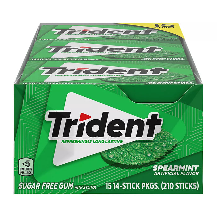 Trident Spearmint Sugar-Free Gum, 15 pk.