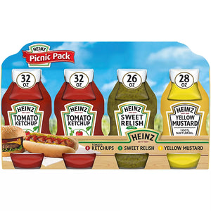 Heinz Tomato Ketchup, Sweet Relish & Natural Yellow Mustard Picnic Variety Pack - iviesitems