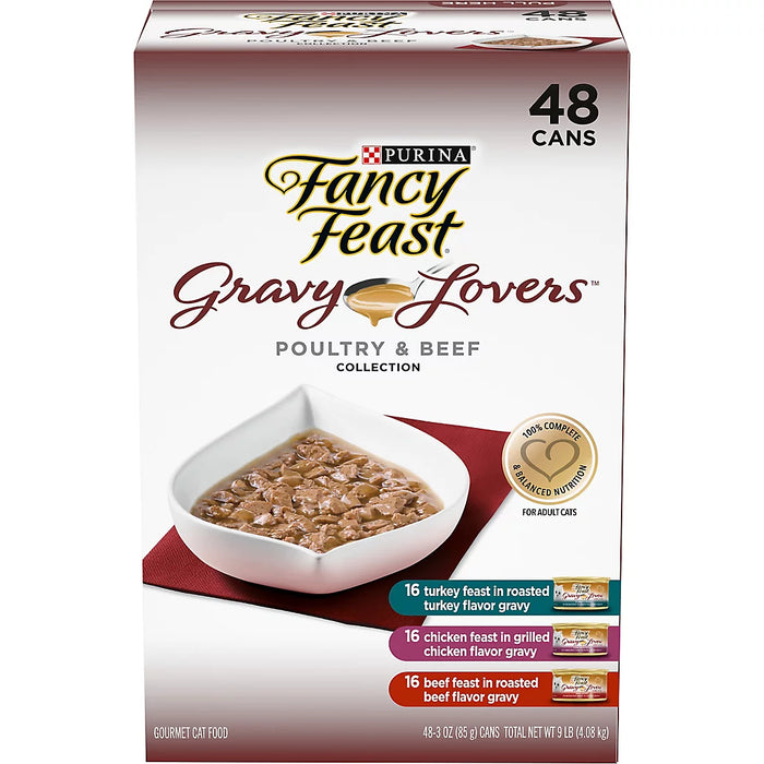 Purina Fancy Feast Gravy Lovers Poultry & Beef Variety Pack, 48 ct.