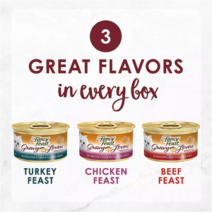 Purina Fancy Feast Gravy Lovers Poultry & Beef Variety Pack, 48 ct. - iviesitems