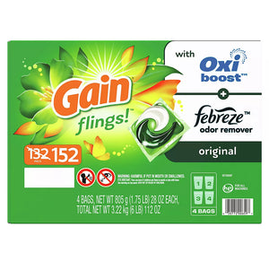 Gain Flings Liquid Laundry Detergent, Original Scent, 152 ct. - iviesitems