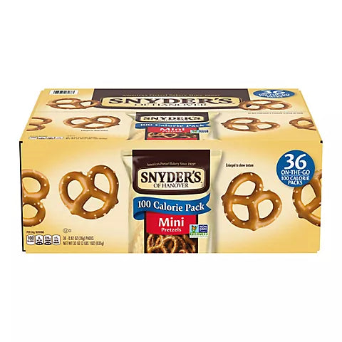 Snyder's of Hanover Mini Pretzels, 100 Calorie Individual Packs, 36 pk./9 oz.