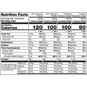 Sweets Assortment Bulk Variety (Twizzlers Rainbow and Strawberry, Jolly Rancher Gummies Misfits and Fruit Chews), 260 Pc./69.4 - iviesitems