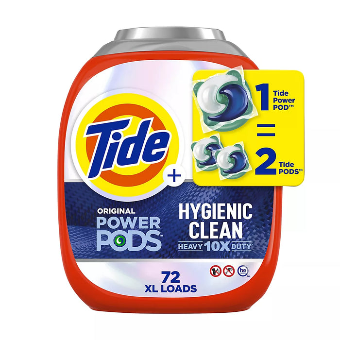 Tide PODS Hygienic Clean Heavy Duty Laundry Detergent Pacs, Original Scent, 72 ct.