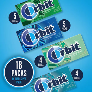 Orbit Gum Sugar-Free Mint Chewing Gum Bulk Variety Pack, 18 pk. - iviesitems