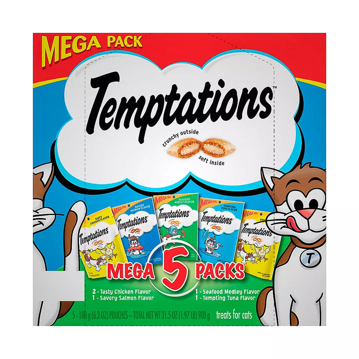 Whiskas Temptations Cat Treats Mega Pack, 5 ct./6.3 oz.