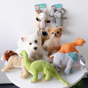 Plush Animals Shape Pet Dog Chew Dinosaur Toys for Dogs Squeaky Small Big Dog Toy Clean Teeth Puppy Supplies juguetes para perro